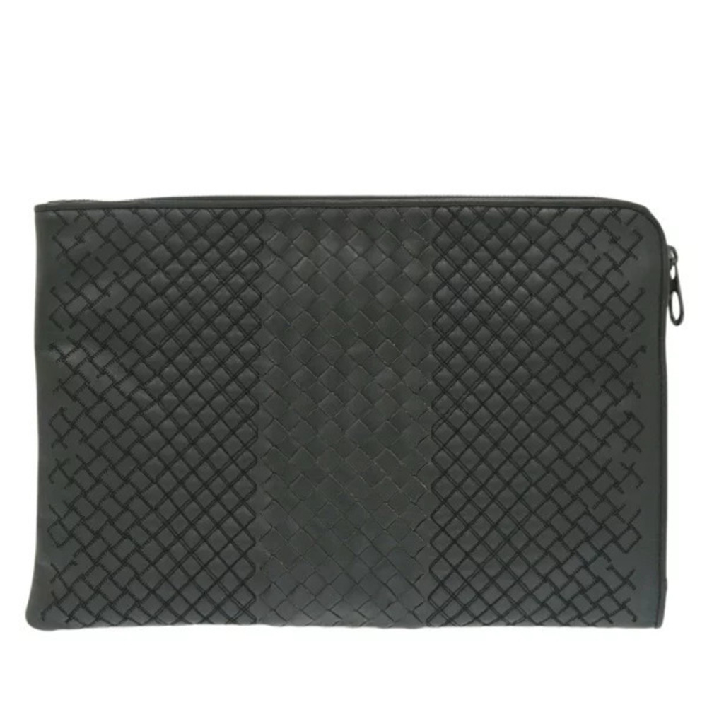 Bottega Veneta Intrecciato leather gray clutch bag Bottega Veneta